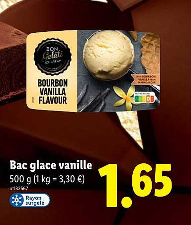 Bac glace vanille