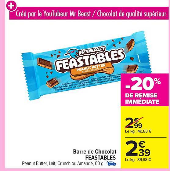 Barre de Chocolat FEASTABLES