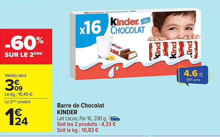 Barre de Chocolat KINDER