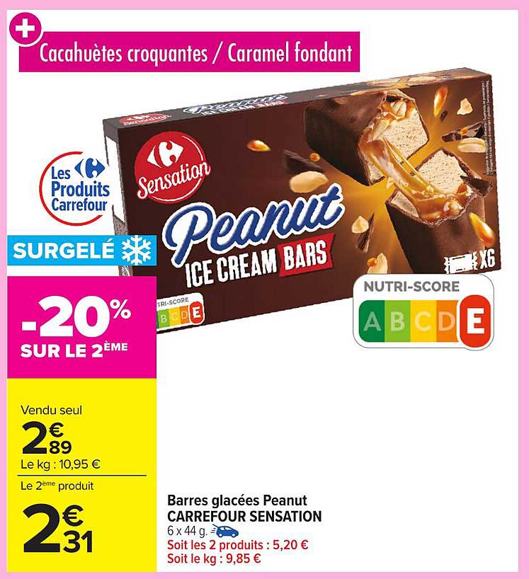 Barres glacées Peanut CARREFOUR SENSATION