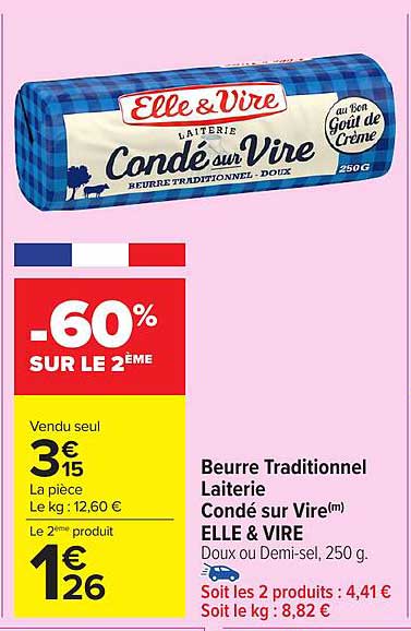 Beurre Traditionnel Laiterie Condé sur Vire