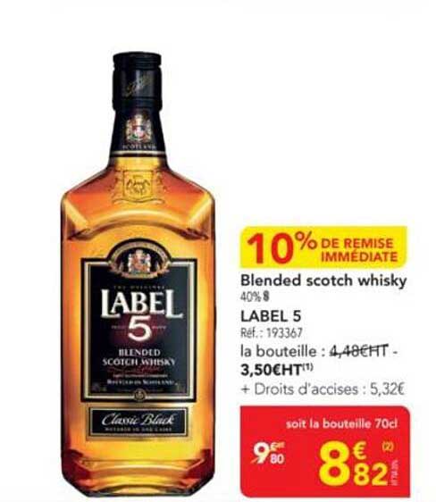 Blended scotch whisky LABEL 5