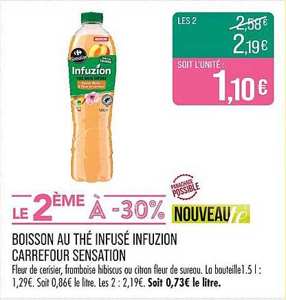BOISSON AU THÉ INFUSION CARREFOUR SENSATION