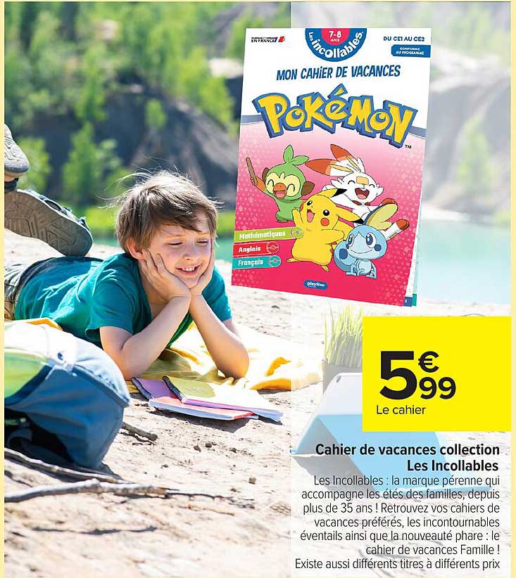 Cahier de vacances collection Les Incollables - Pokémon