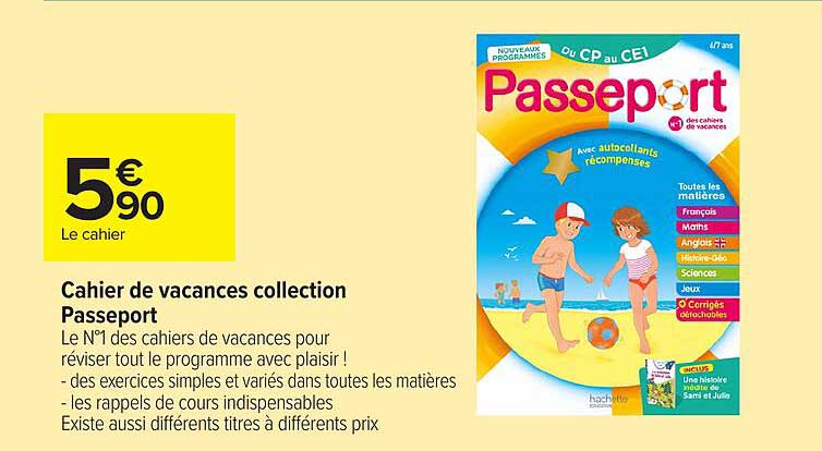 Cahier de vacances collection Passeport