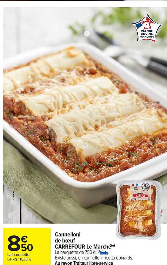 Cannelloni de boeuf CARREFOUR Le Marché