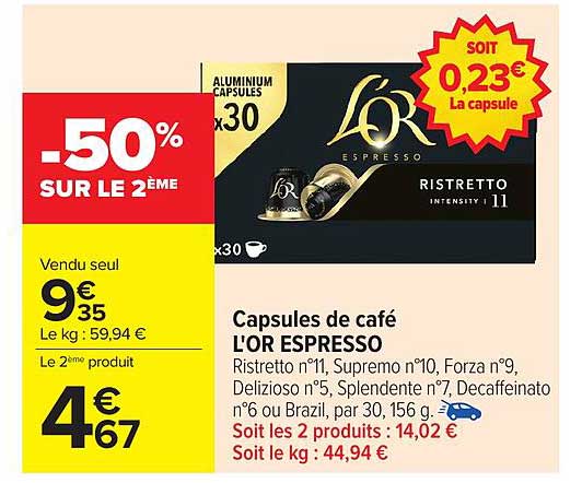 Capsules de café L'OR ESPRESSO