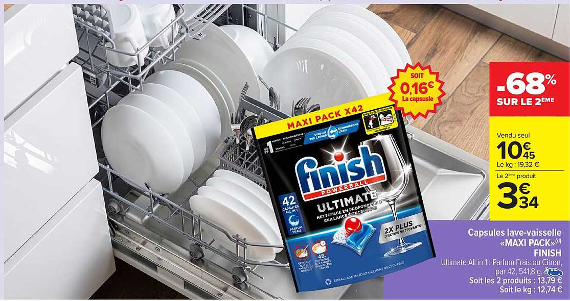 Capsules lave-vaisselle « MAXI PACK » FINISH