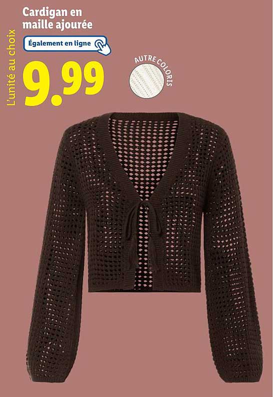 Cardigan en maille ajourée