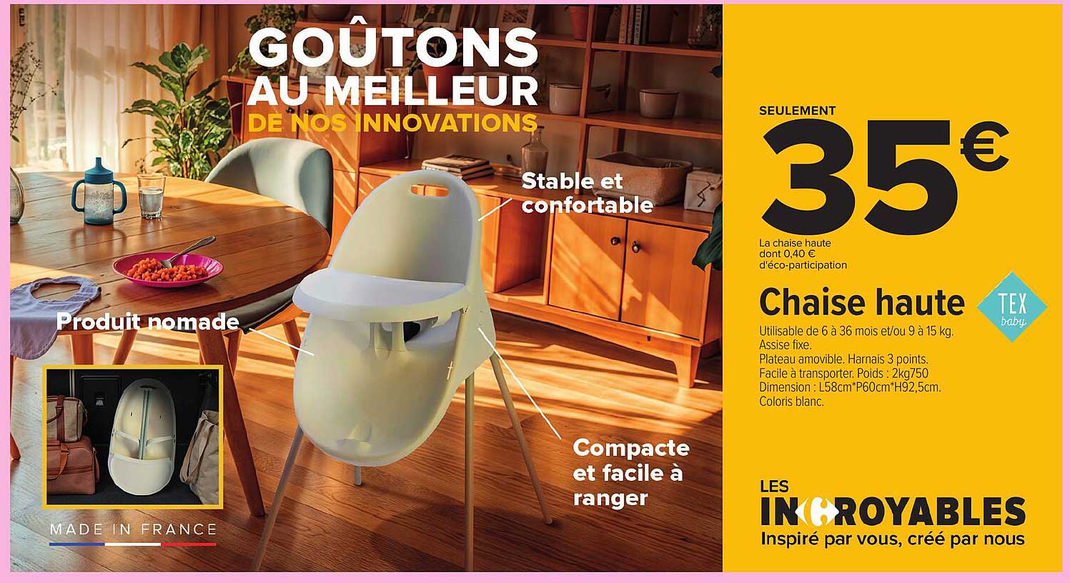 Chaise haute TEX baby