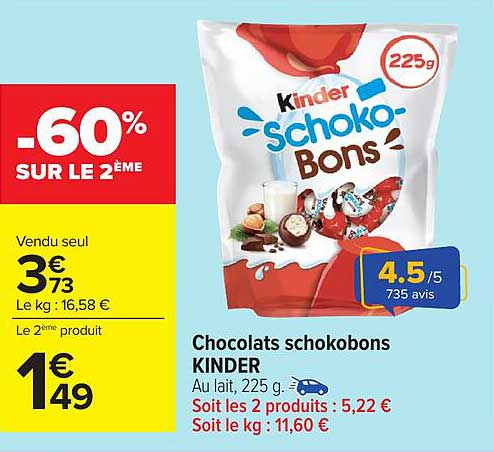 Chocolats schokobons KINDER