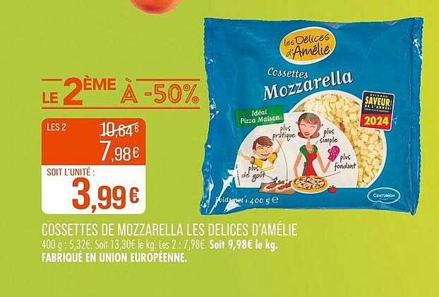 COSSETTES MOZZARELLA LES DELICES D'AMÉLIE