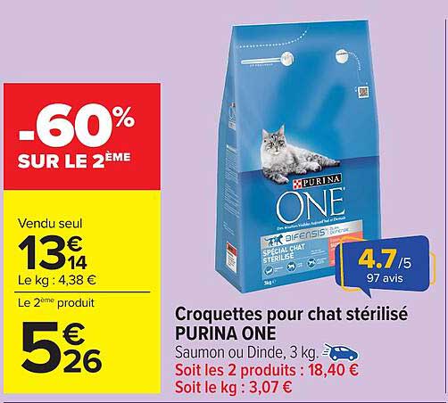 Croquettes pour chat stérilisé PURINA ONE