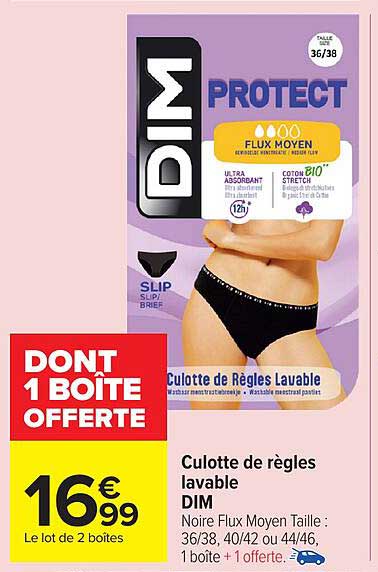 Culotte de règles lavable DIM - DONC 1 BOÎTE OFFERTES