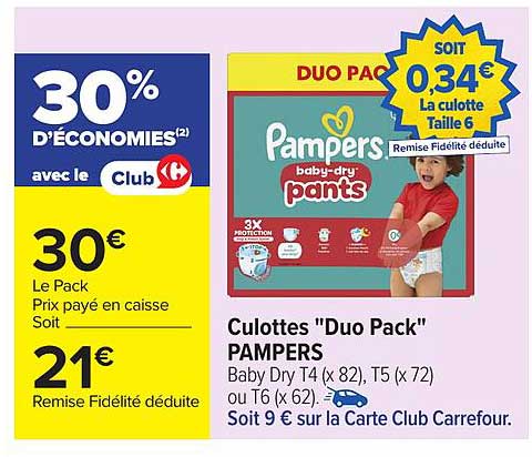 Culottes "Duo Pack" PAMPERS
