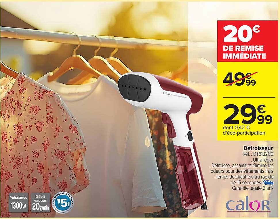 Défroisseur Calor - 20€ de remise immédiate
