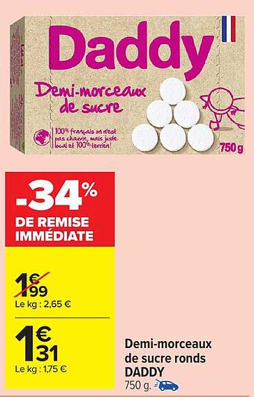 Demi-morceaux de sucre ronds DADDY