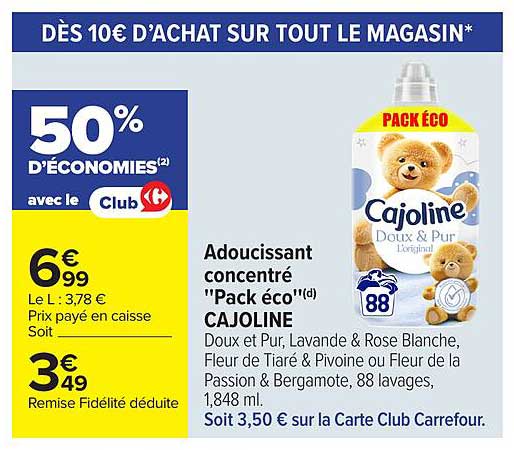 Doux & Pur Cajoline - Adoucissant concentré "Pack éco"
