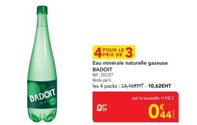 Eau minérale naturelle gazeuse BADOIT