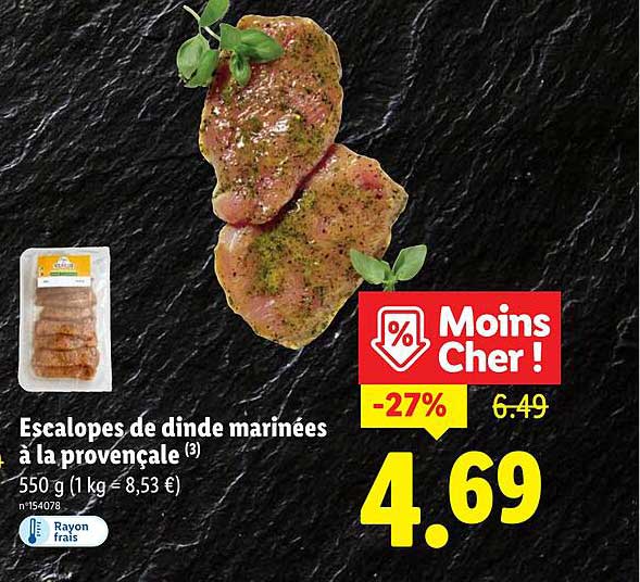 Escalopes de dinde marinées à la provençale