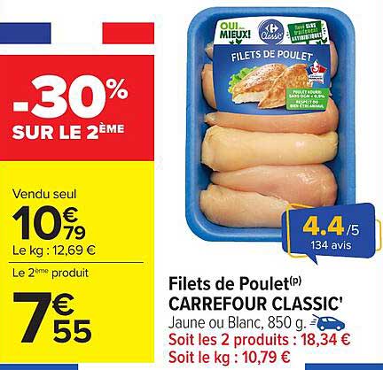 Filets de Poulet CARREFOUR CLASSIC'