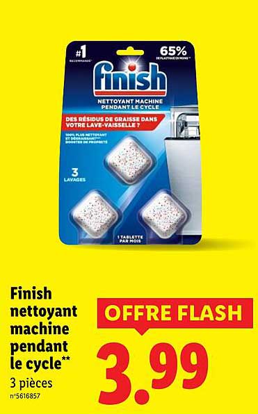 Finish nettoyant machine pendant le cycle