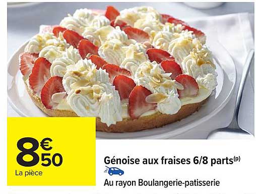 Génoise aux fraises 6/8 parts