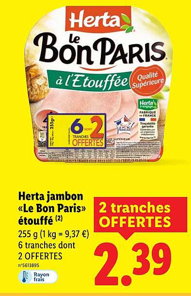 Herta jambon « Le Bon Paris » étouffé
