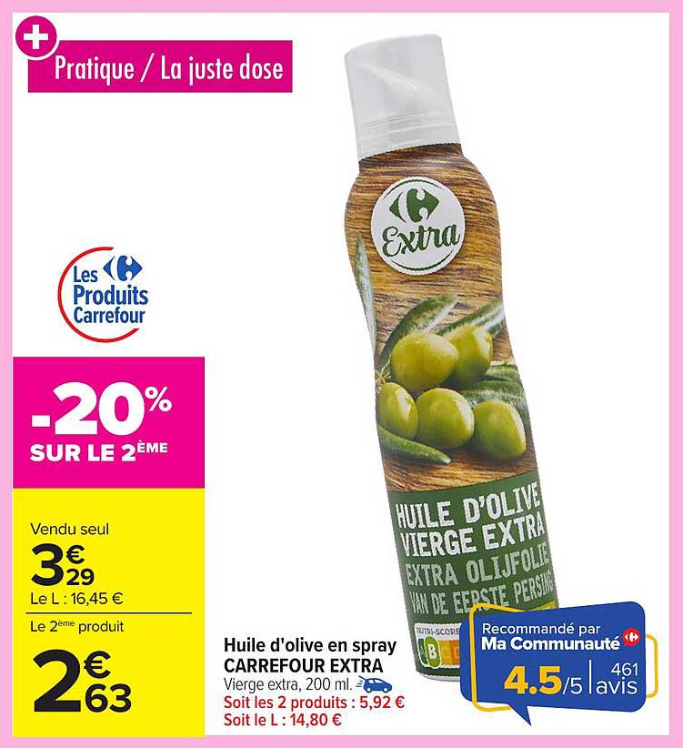 Huile d'olive en spray CARREFOUR EXTRA