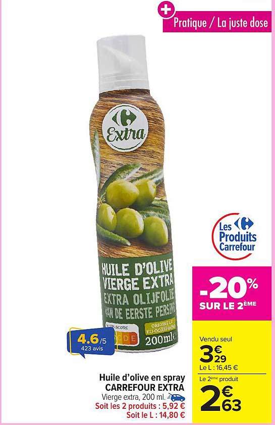 Huile d’olive en spray CARREFOUR EXTRA