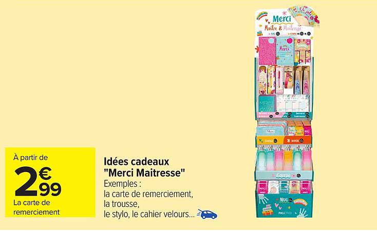 Idées cadeaux "Merci Maitresse"