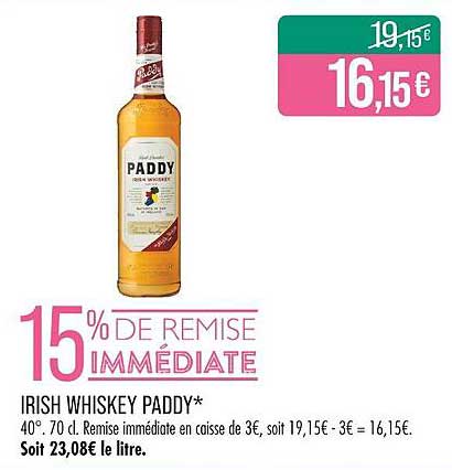 IRISH WHISKEY PADDY*