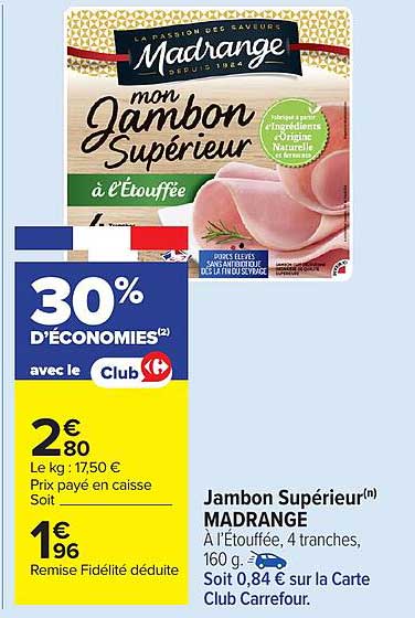 Jambon Supérieur(n) MADRANGE