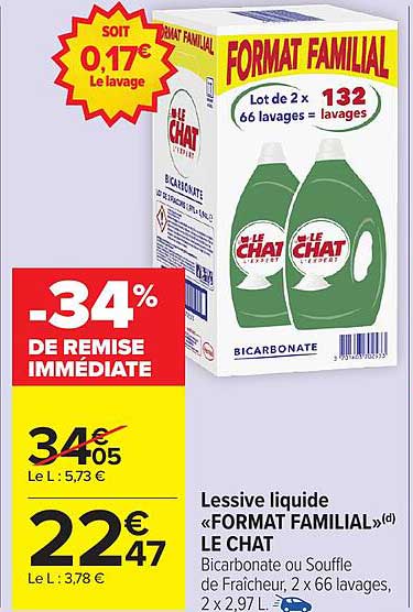 Lessive liquide «FORMAT FAMILIAL» LE CHAT