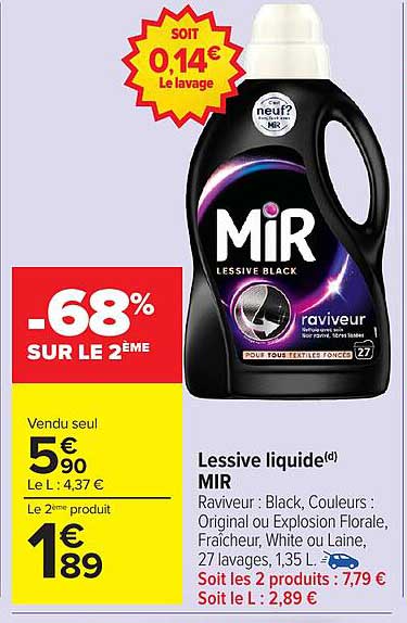 Lessive liquide(d) MIR