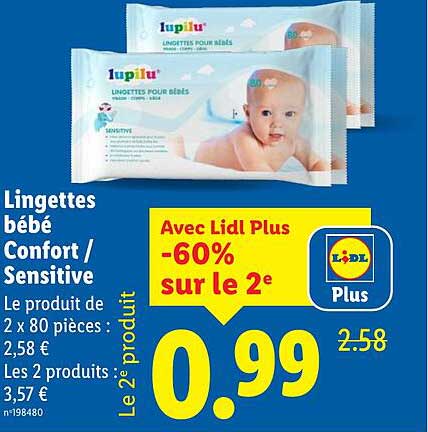 Lingettes bébé Confort / Sensitive