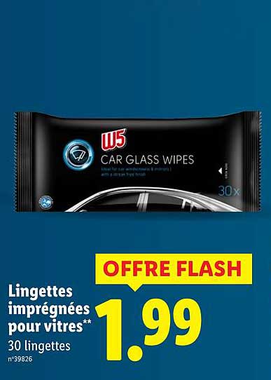 Lingettes imprégnées pour vitres**