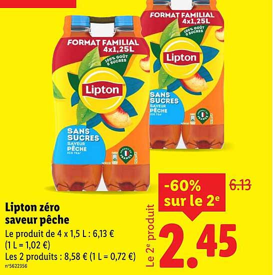 Lipton zéro saveur pêche