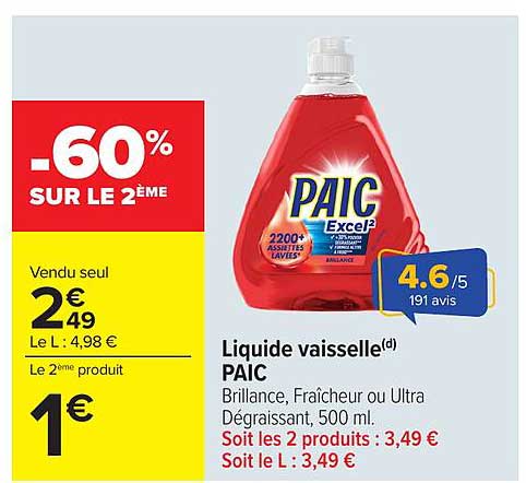 Liquide vaisselle(d) PAIC