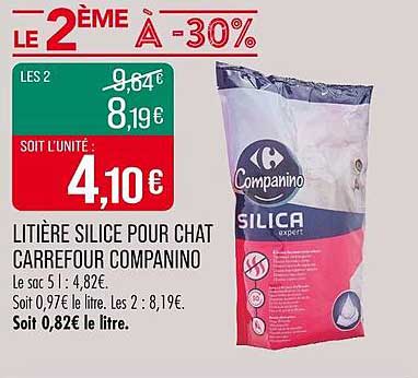 LITIÈRE SILICE POUR CHAT CARREFOUR COMPANINO