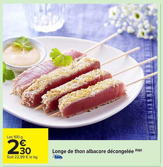 Longe de thon albacore décongelée