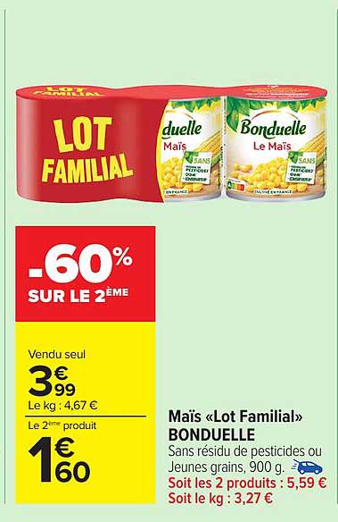 Maïs «Lot Familial» BONDUELLE