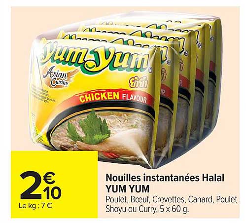 Nouilles instantanées Halal YUM YUM