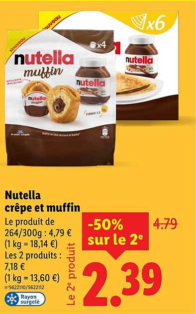 Nutella crêpe et muffin