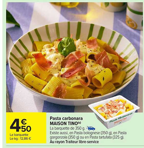 Pasta carbonara MAISON TINO