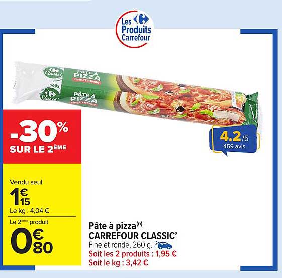 Pâte à pizza(n) CARREFOUR CLASSIC’