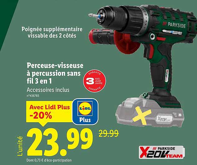 Perceuse-visseuse à percussion sans fil 3 en 1