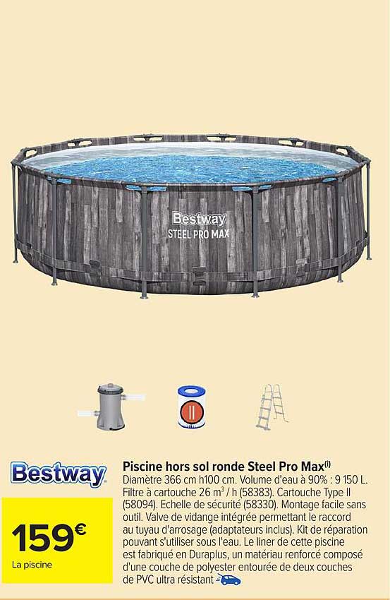 Piscine hors sol ronde Steel Pro Max