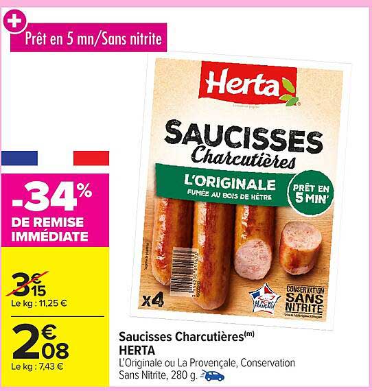 Saucisses Charcutières HERTA