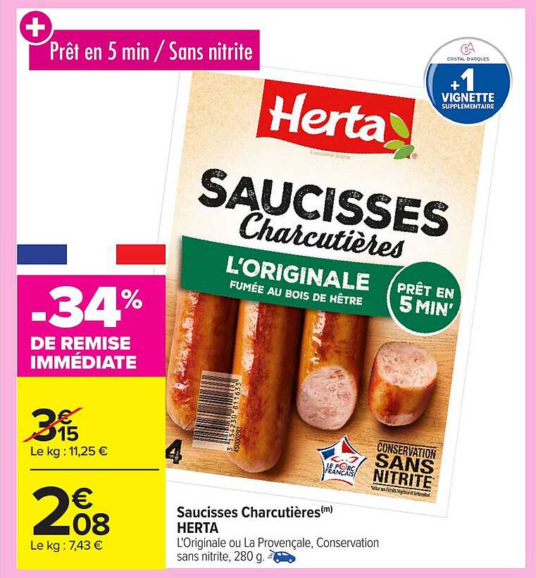 Saucisses Charcutières L'Originale HERTA